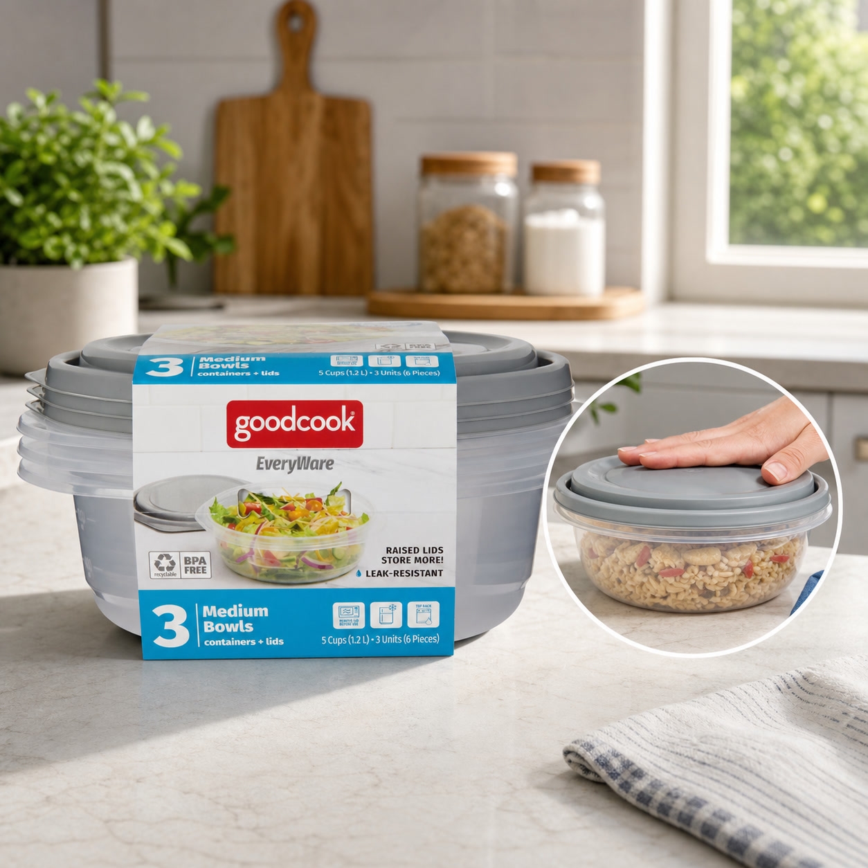 Food Storage In Pantry - 6pcs Round 5 Cup Food Storage