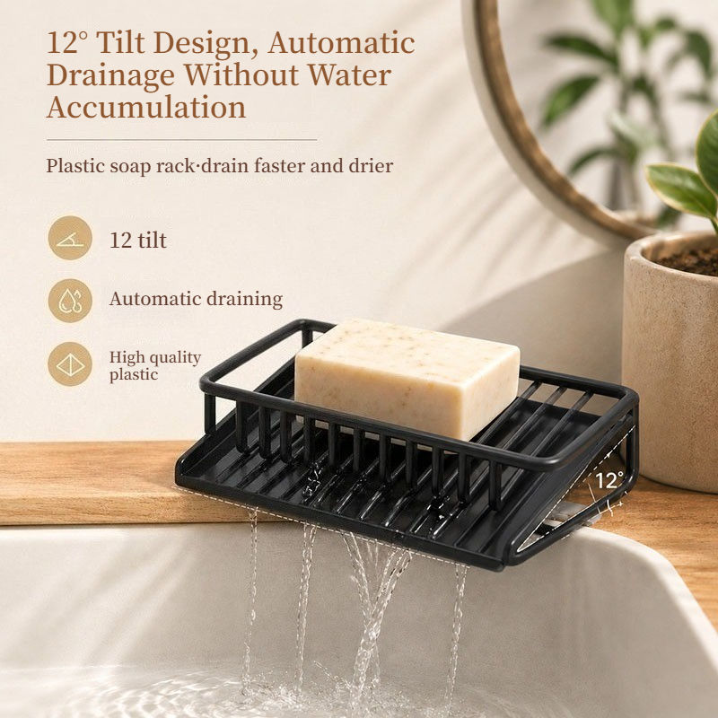 Food Storage Organiser - Plastic Soap Dish with Drain Rack