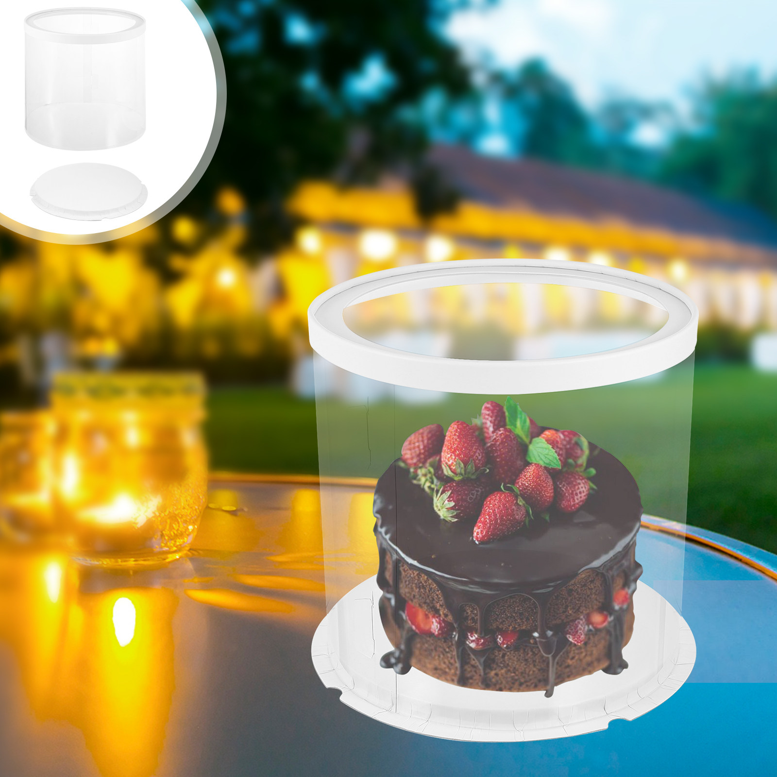 Food Storage Box Plastic - 1Pcs Cake Box Round Transparent Lightweight