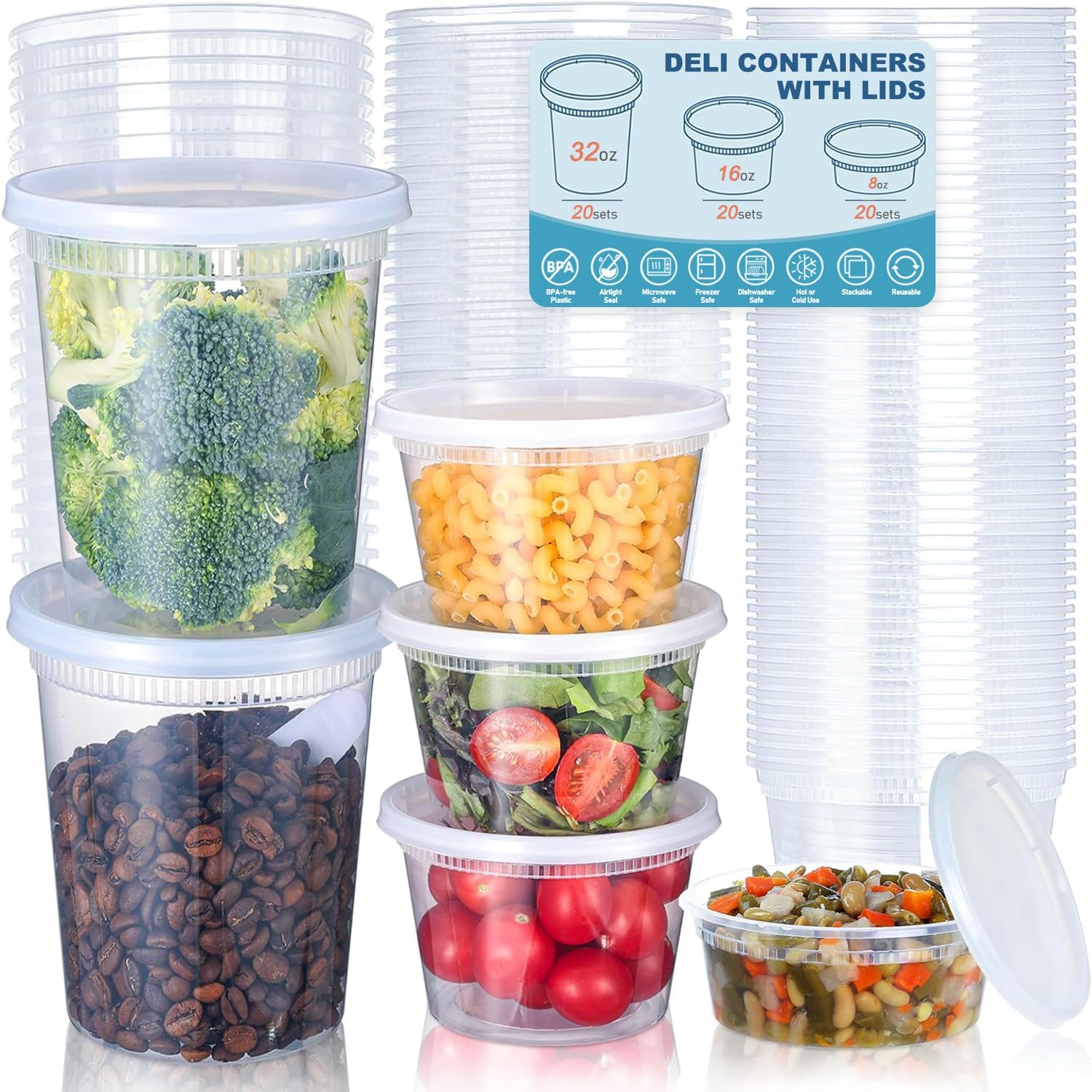 Food Storage Freezer - 24pcs Deli Food Storage Containers with