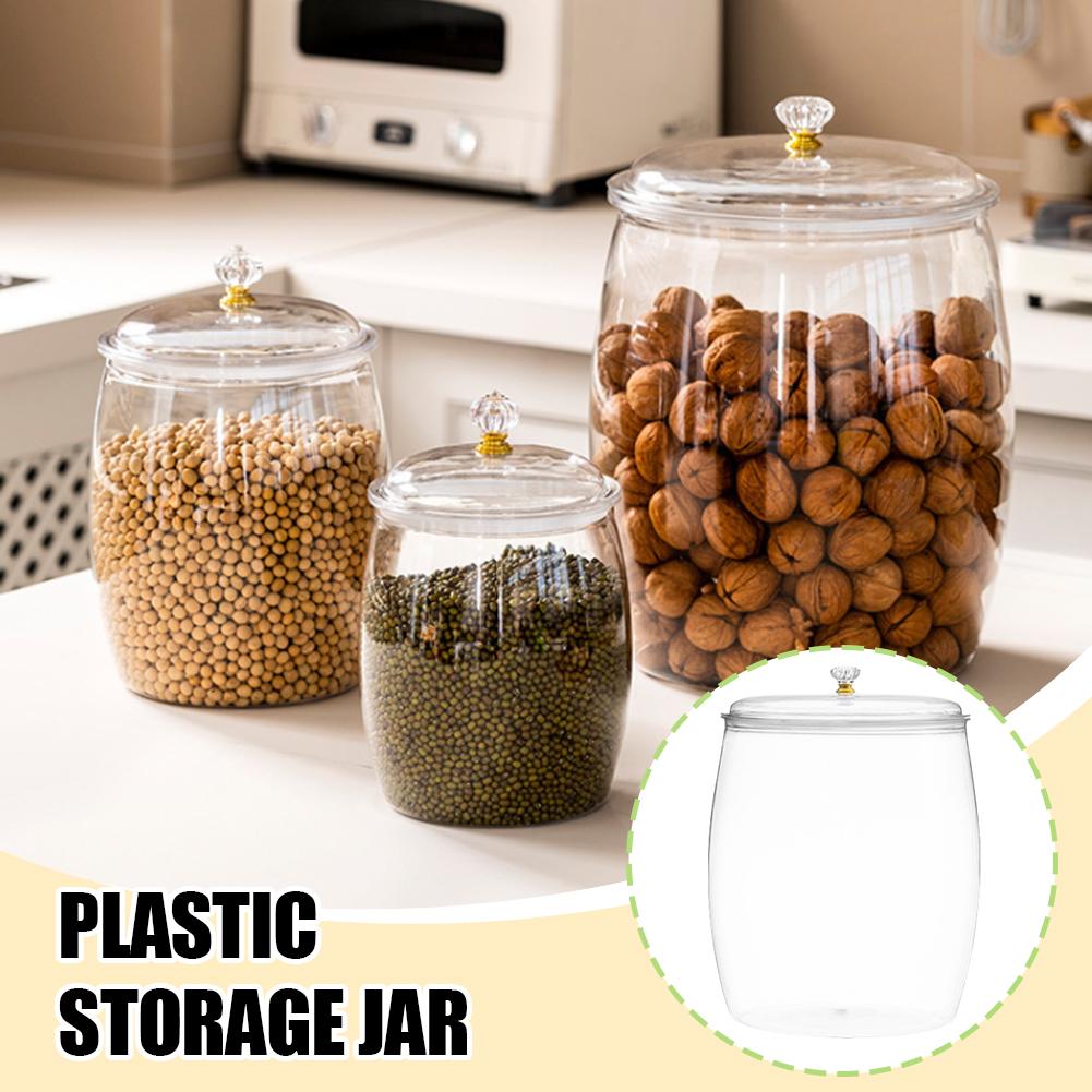 Food Storage Jars Plastic - Large Transparent Plastic Sealed Jar with