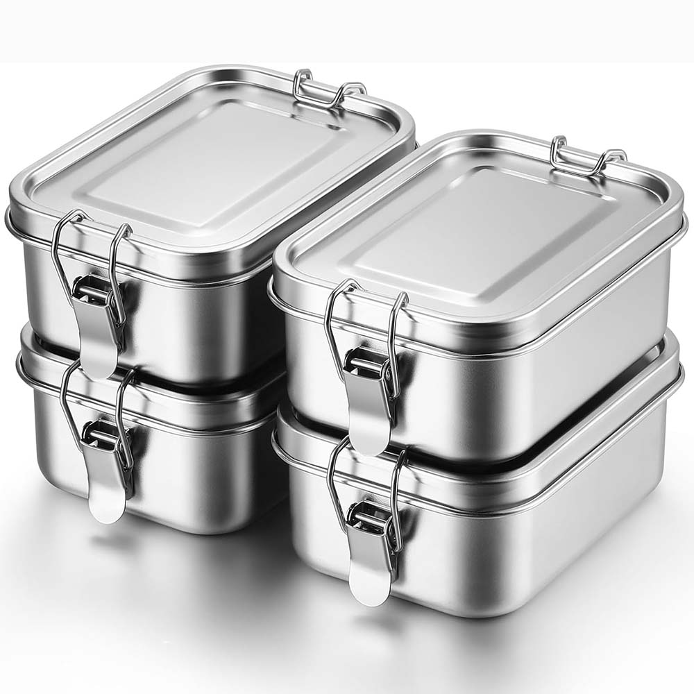 4Pcs Stainless Steel Bento Box - đánh giá và giá Food Storage Lock Box
