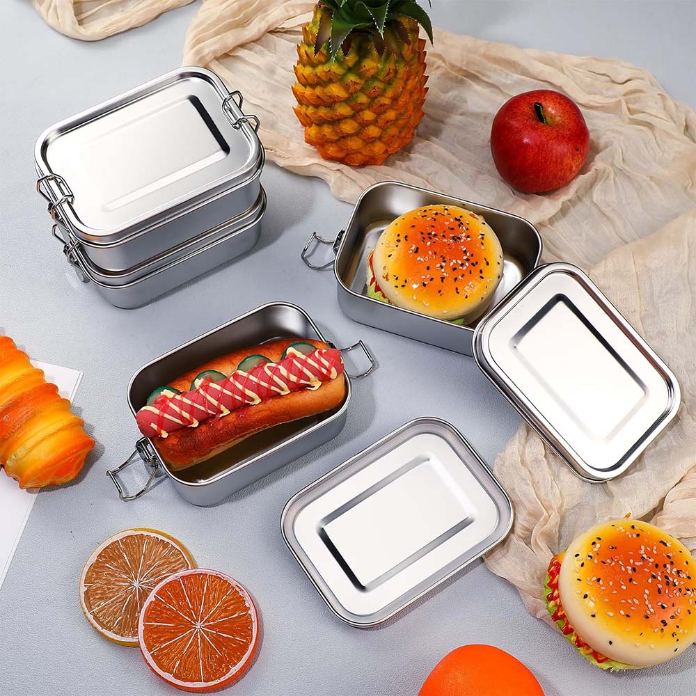 4Pcs Stainless Steel Bento Box - đánh giá và giá Food Storage Lock Box