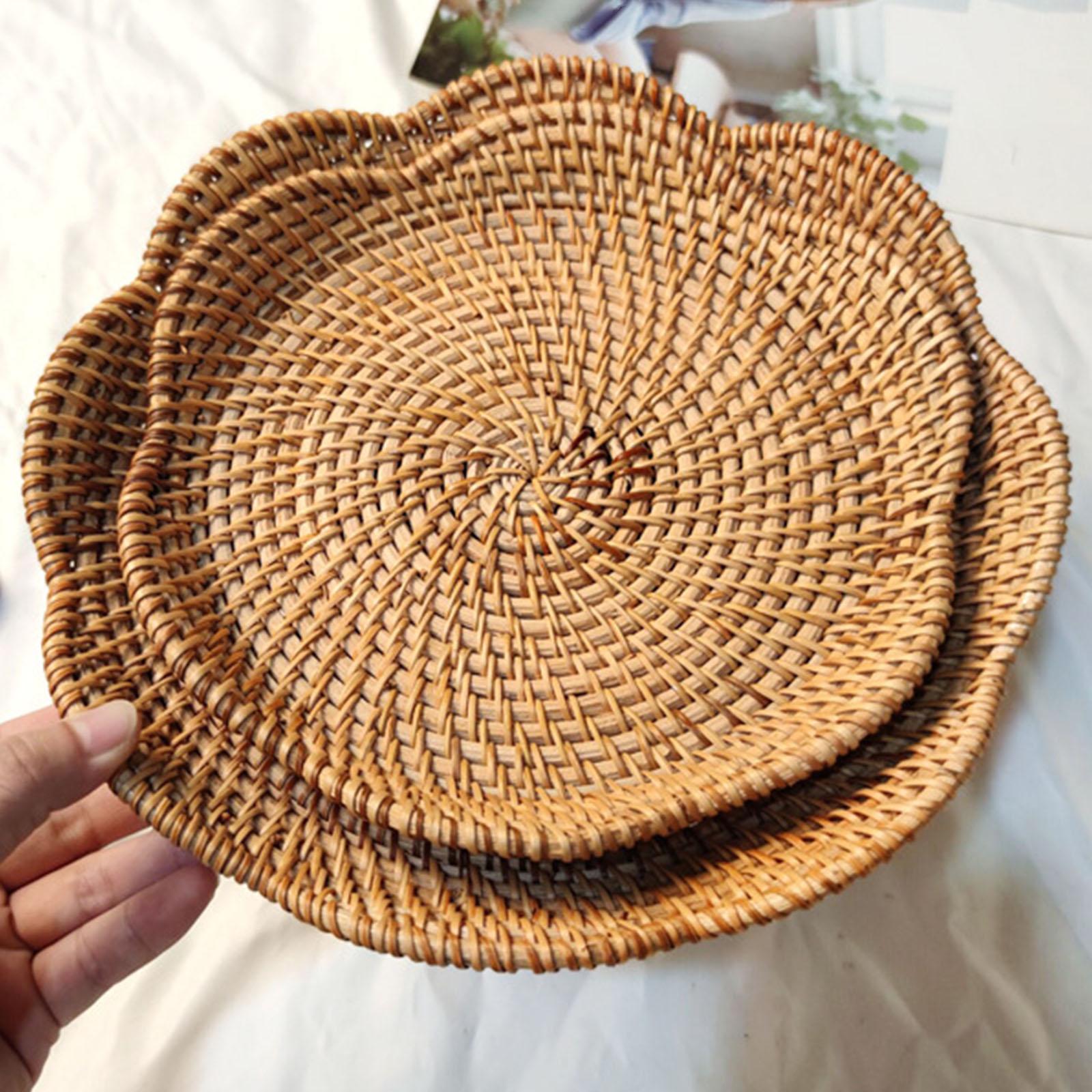 Rattan Round Serving Tray Hand - đánh giá và giá Food Storage Room