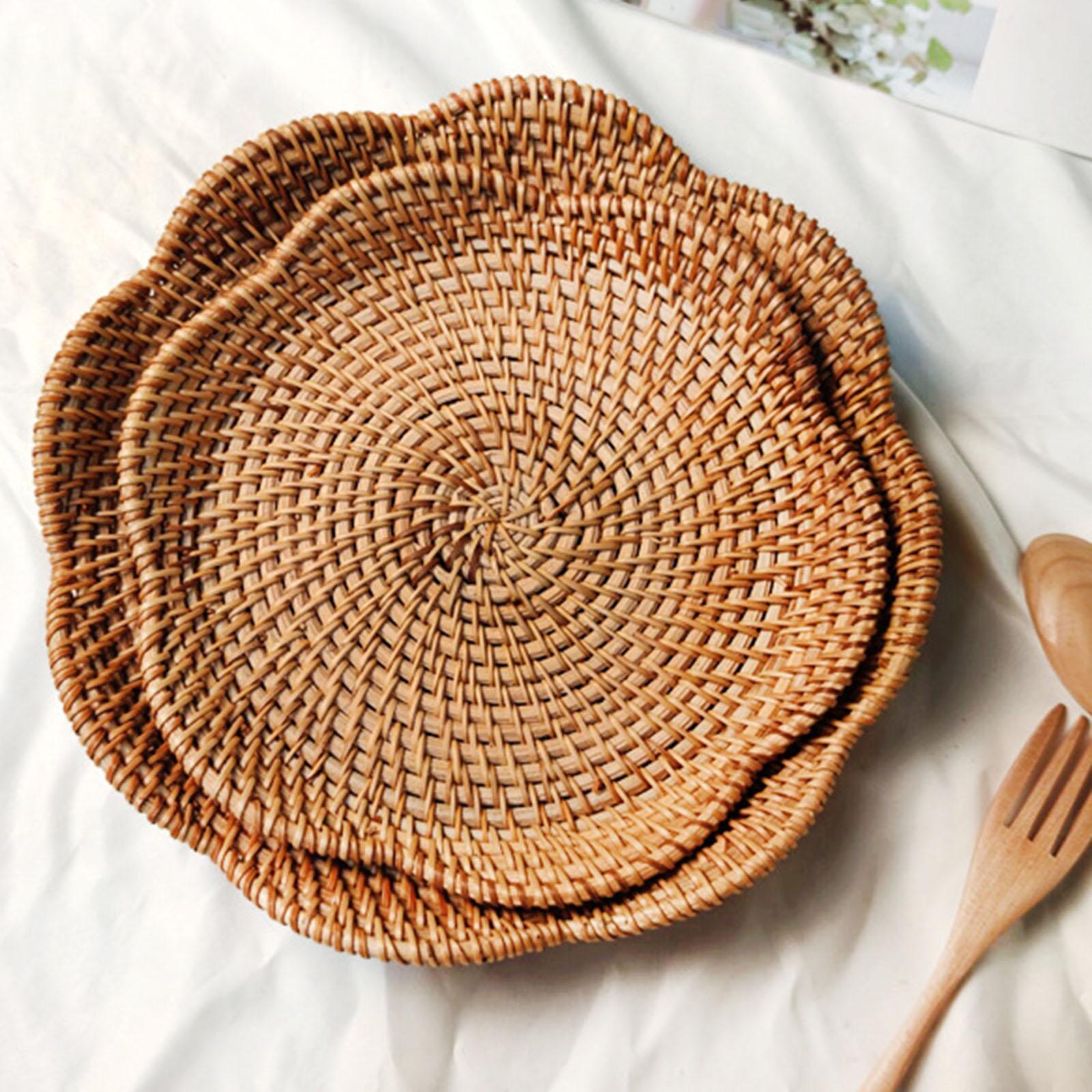Rattan Round Serving Tray Hand - đánh giá và giá Food Storage Room