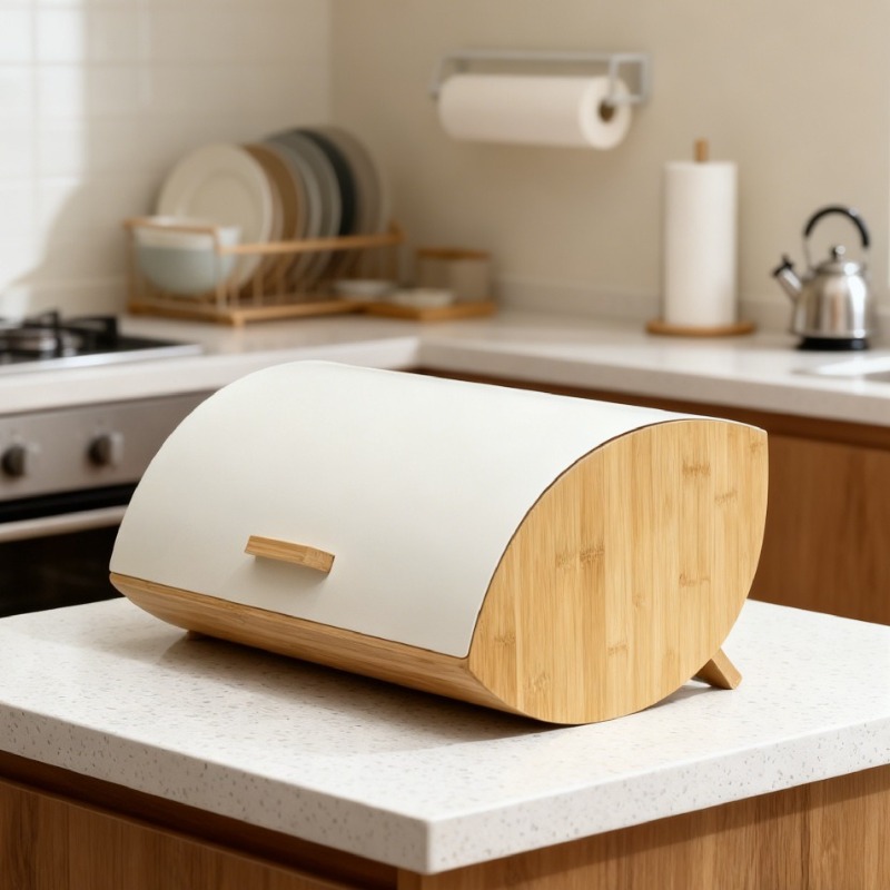 Bamboo cover bread box, househ - đánh giá và giá Bread Box Bamboo