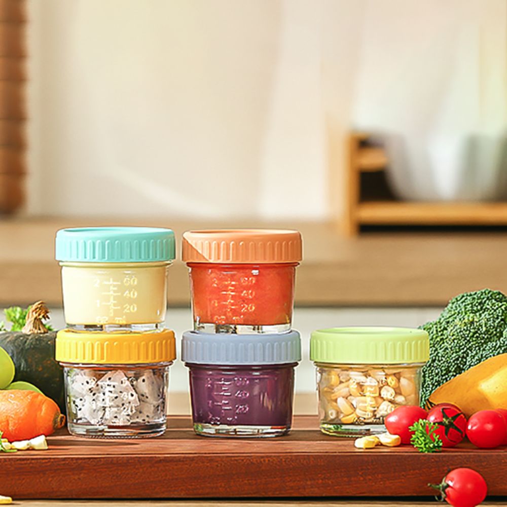 6pcs Mason Jar Glass Baby Food - đánh giá và giá Food Storage With Glass Lids