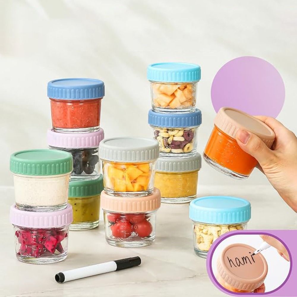 6pcs Mason Jar Glass Baby Food - đánh giá và giá Food Storage With Glass Lids