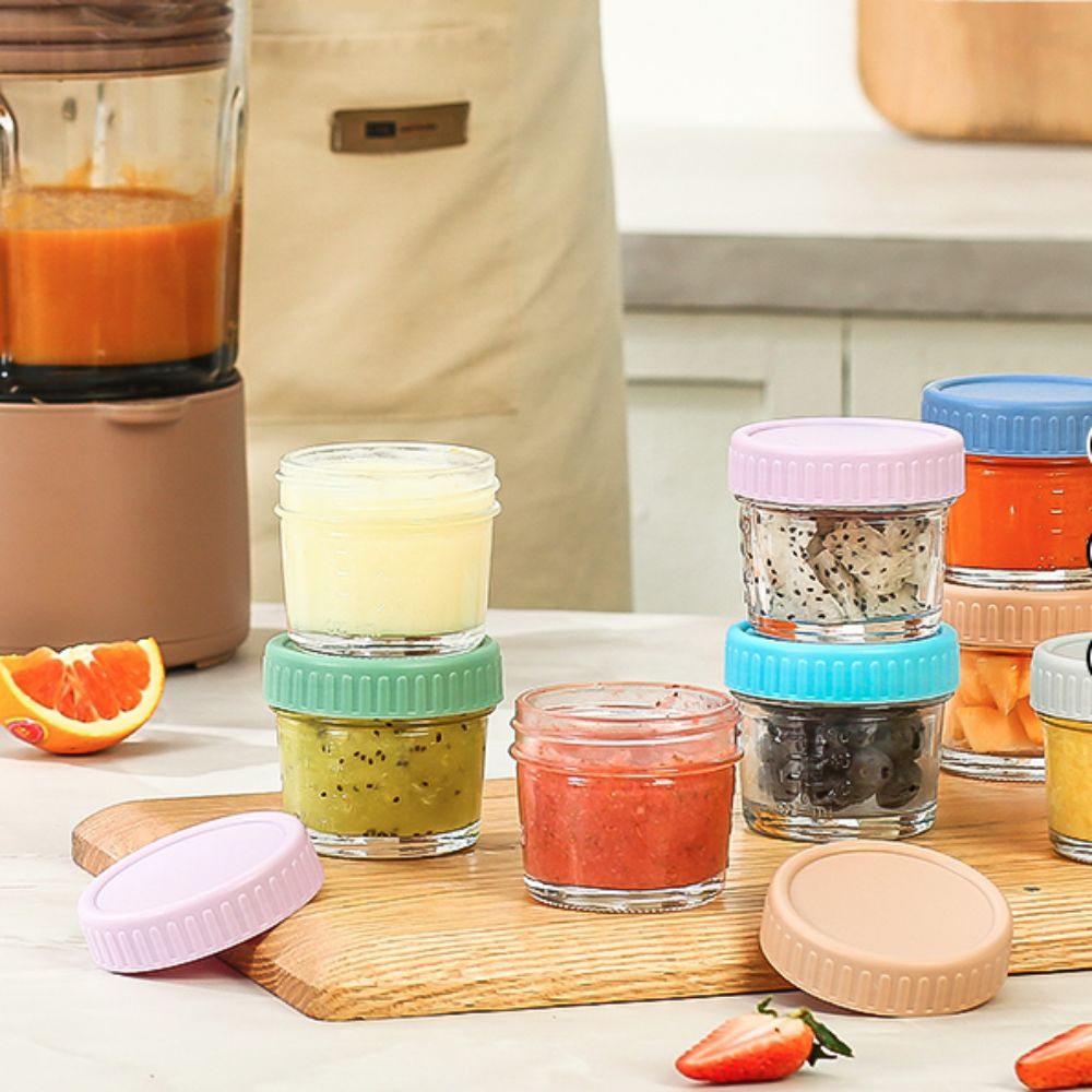 6pcs Mason Jar Glass Baby Food - đánh giá và giá Food Storage With Glass Lids