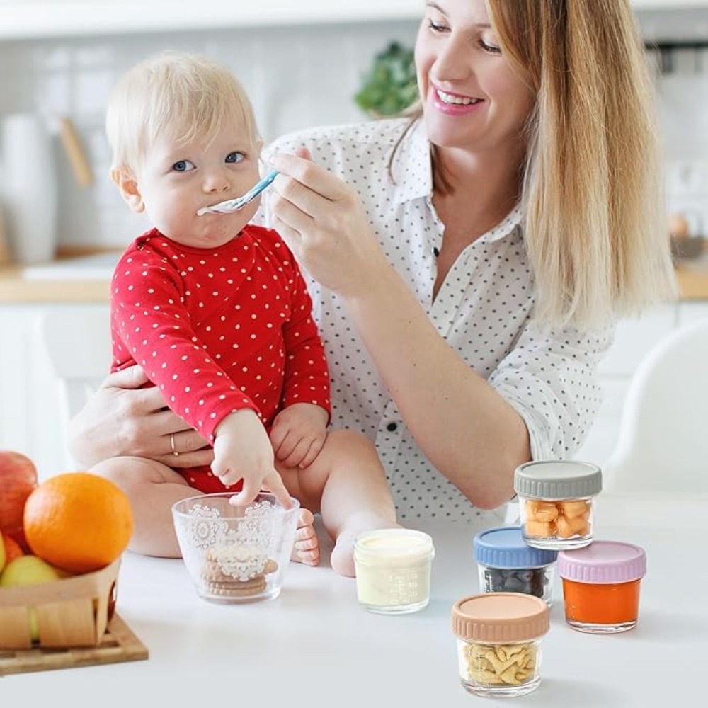 6pcs Mason Jar Glass Baby Food - đánh giá và giá Food Storage With Glass Lids