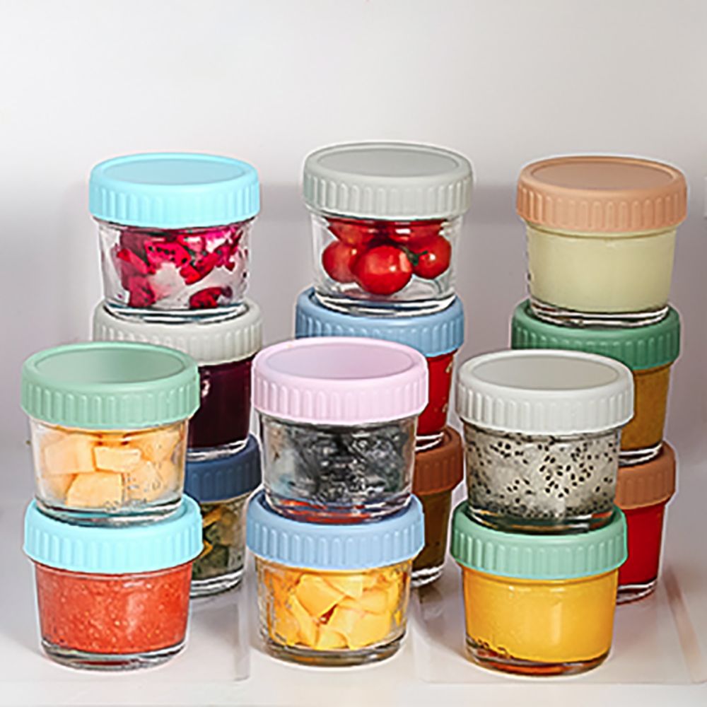 6pcs Glass Baby Food Jar Reusa - đánh giá và giá Food Storage With Glass Lids