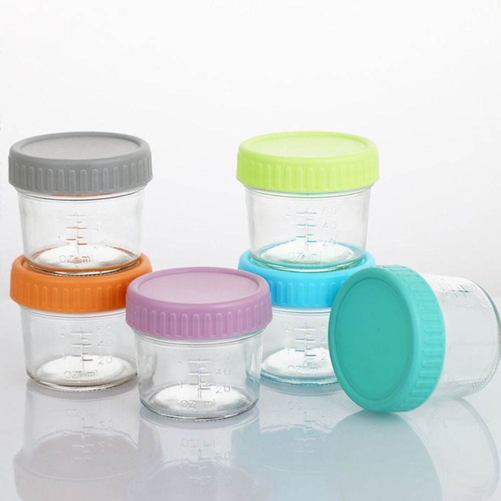 6pcs Glass Baby Food Jar Reusa - đánh giá và giá Food Storage With Glass Lids
