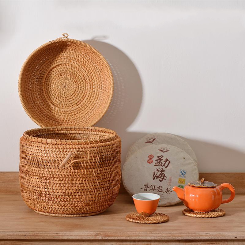 Handwoven Rattan Tea Storage B - đánh giá và giá Food Storage Organiser