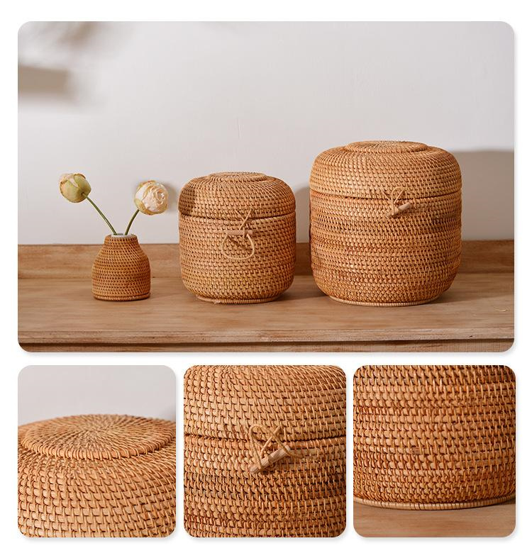Handwoven Rattan Tea Storage B - đánh giá và giá Food Storage Organiser