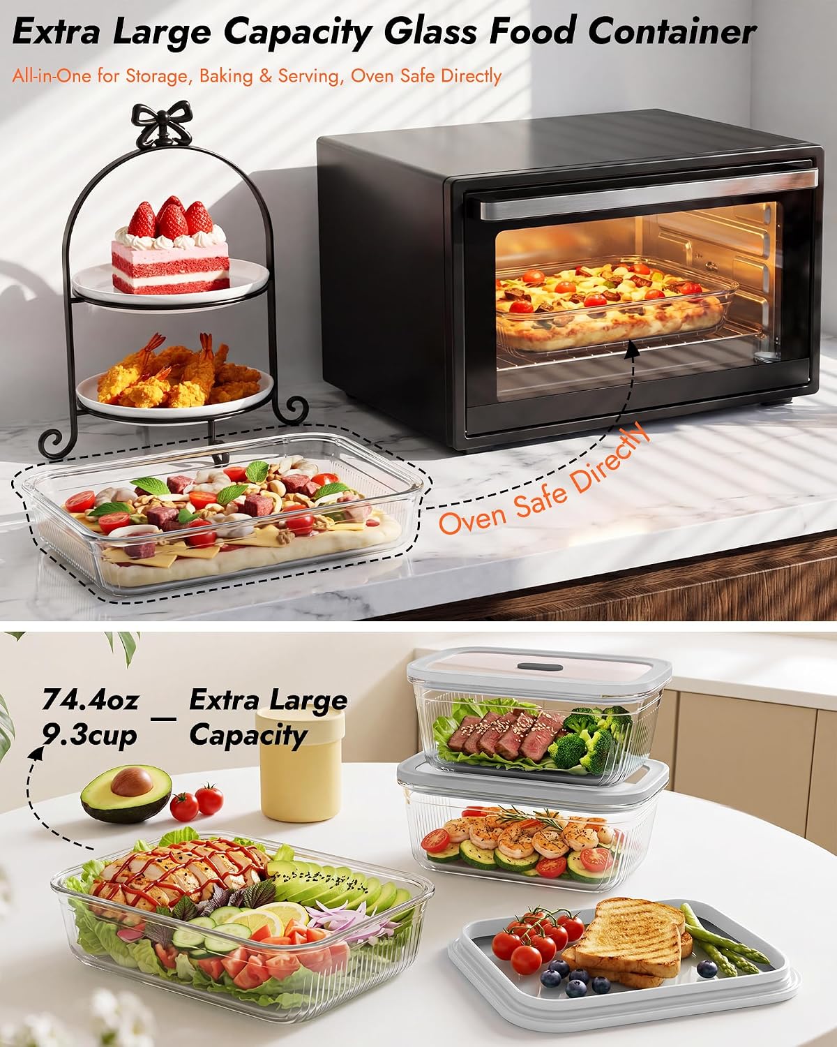 2 Pack Glass Food Storage Cont - đánh giá và giá Food Storage Freezer