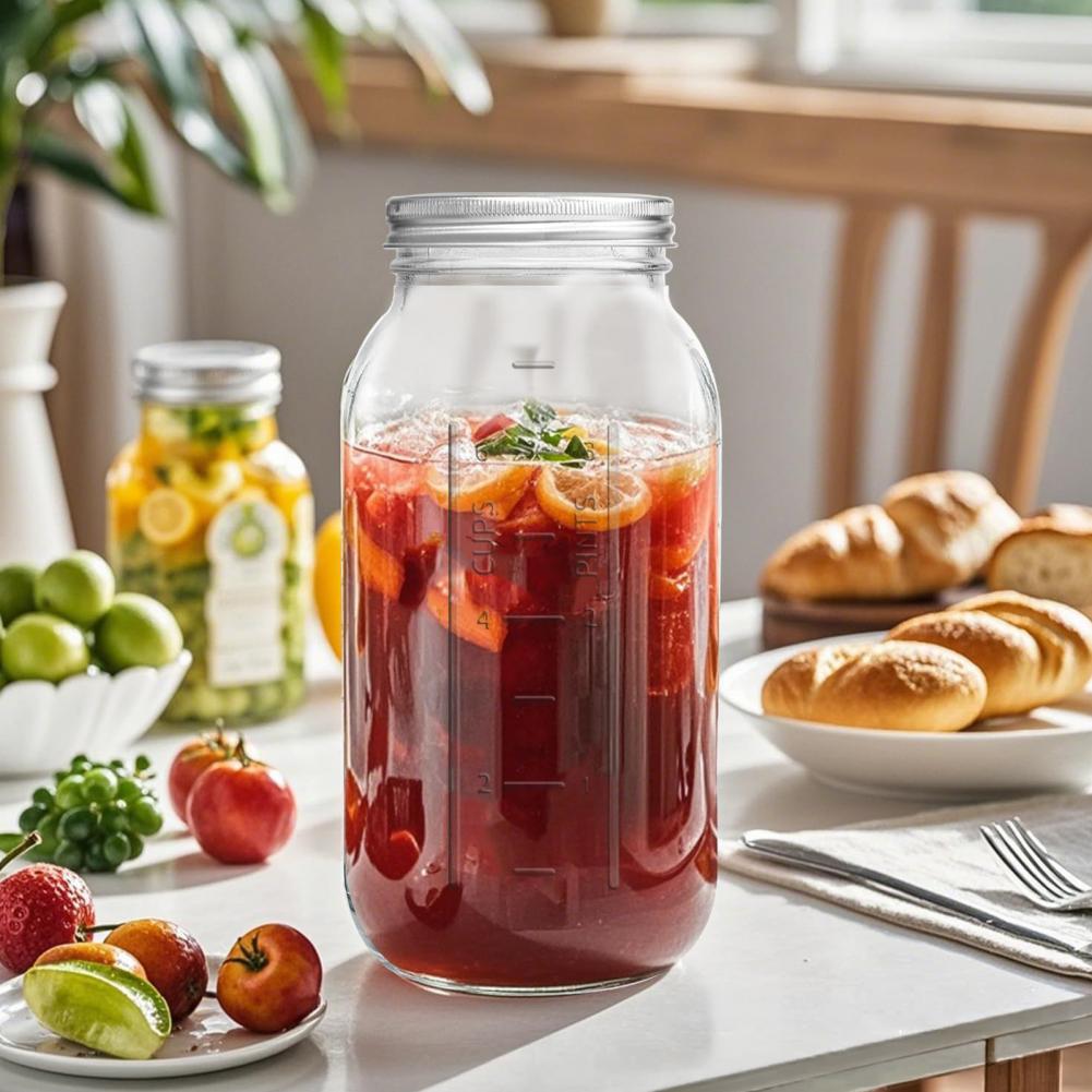 2000ML Wide Mouth Mason Glass  - đánh giá và giá Food Storage With Glass Lids