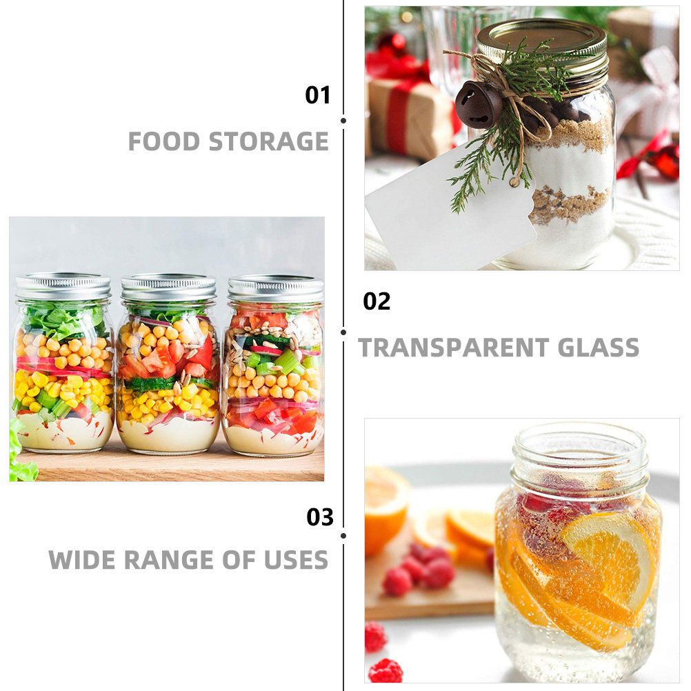 6Pcs Transparent Round Glass J - đánh giá và giá Food Storage Jars Plastic