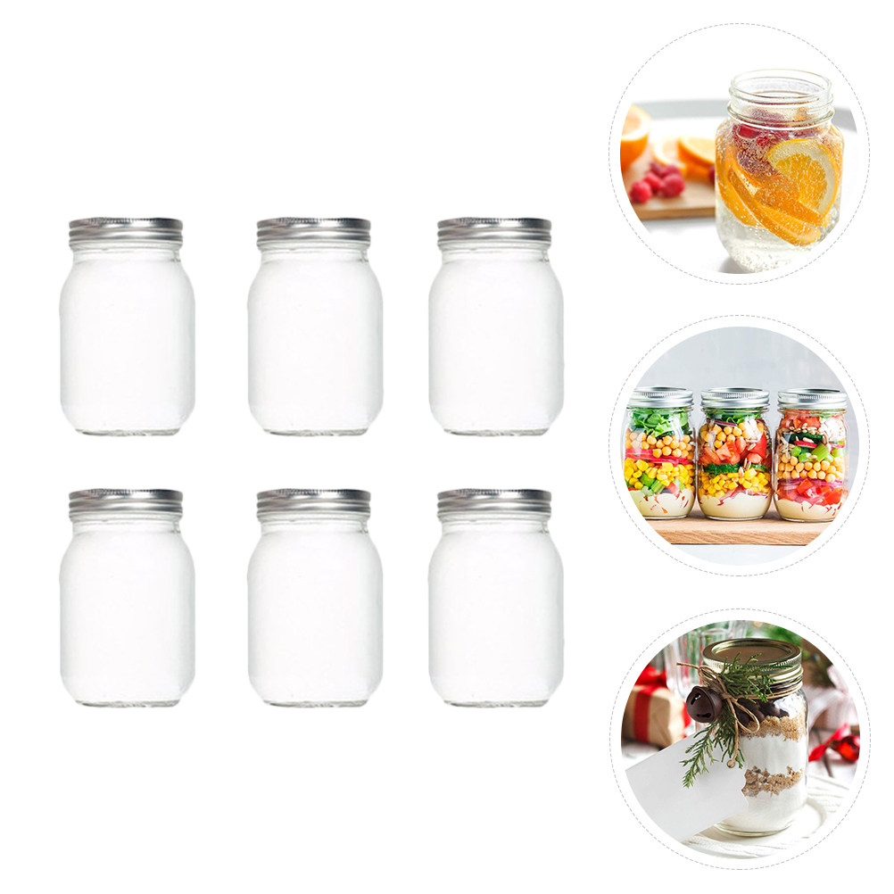 6Pcs Transparent Round Glass J - đánh giá và giá Food Storage Jars Plastic
