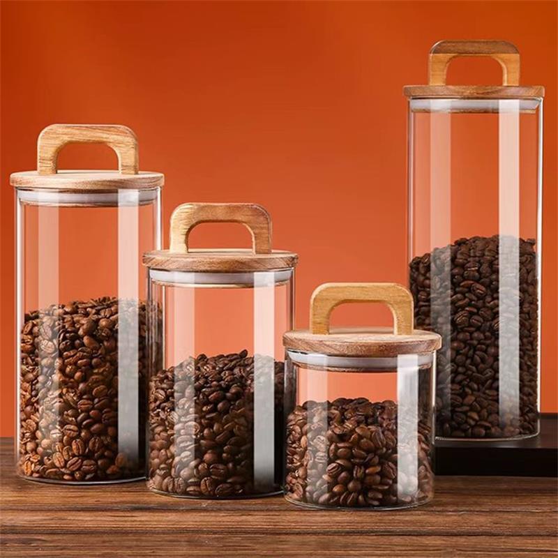 Clear Glass Jar with Bamboo Li - đánh giá và giá Food Storage With Glass Lids