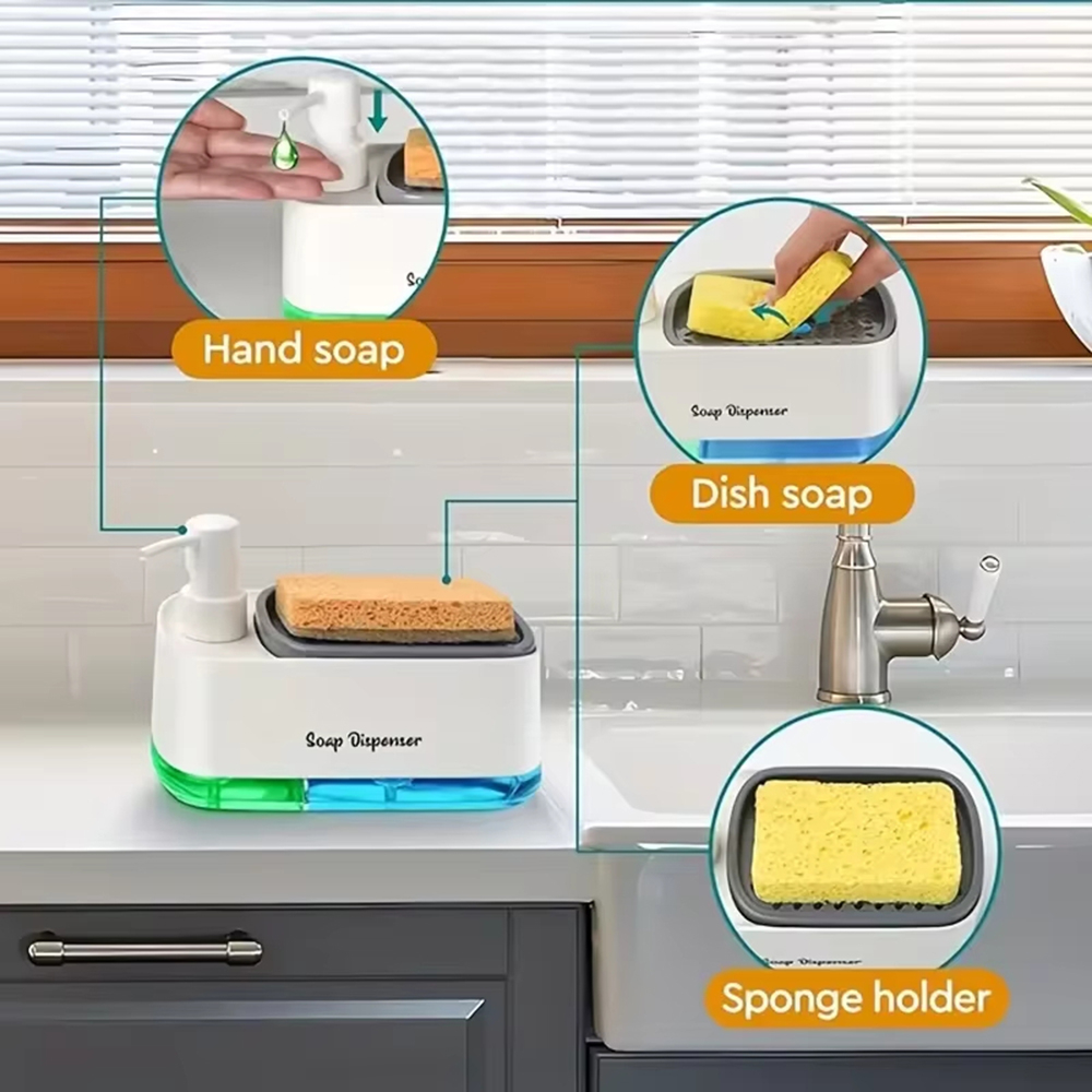 3-in-1 Hand And Dish Soap Disp - đánh giá và giá Food Storage Organiser