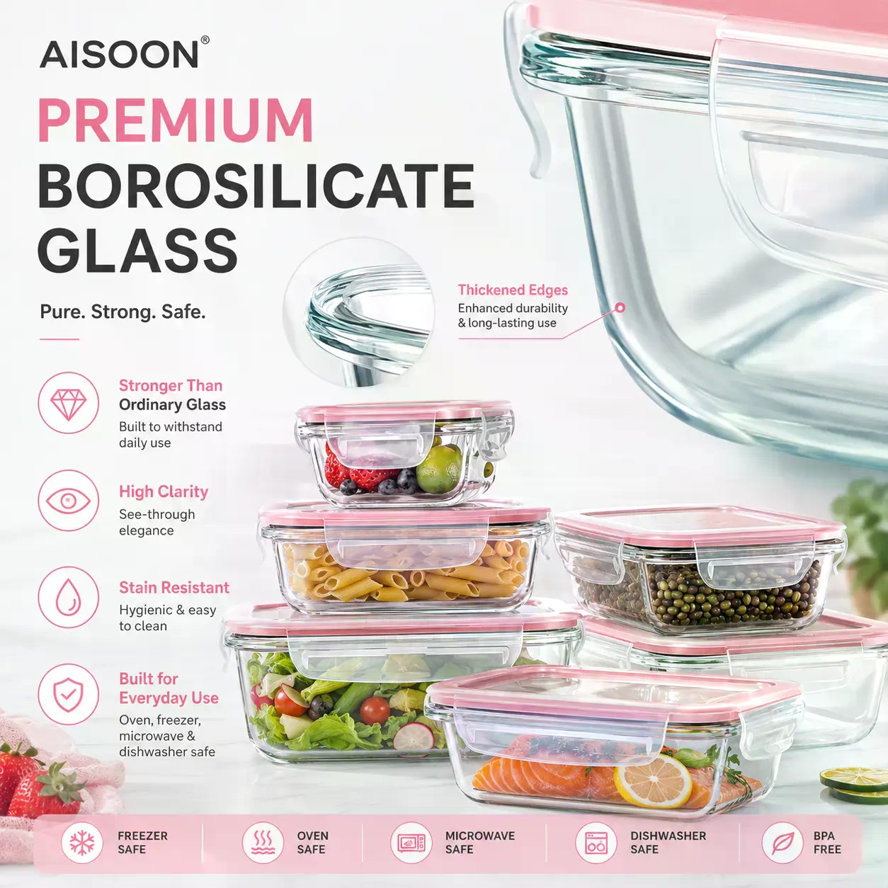 AISOON 12/8 Pack Stackable Bor - đánh giá và giá Food Storage Organization Ideas