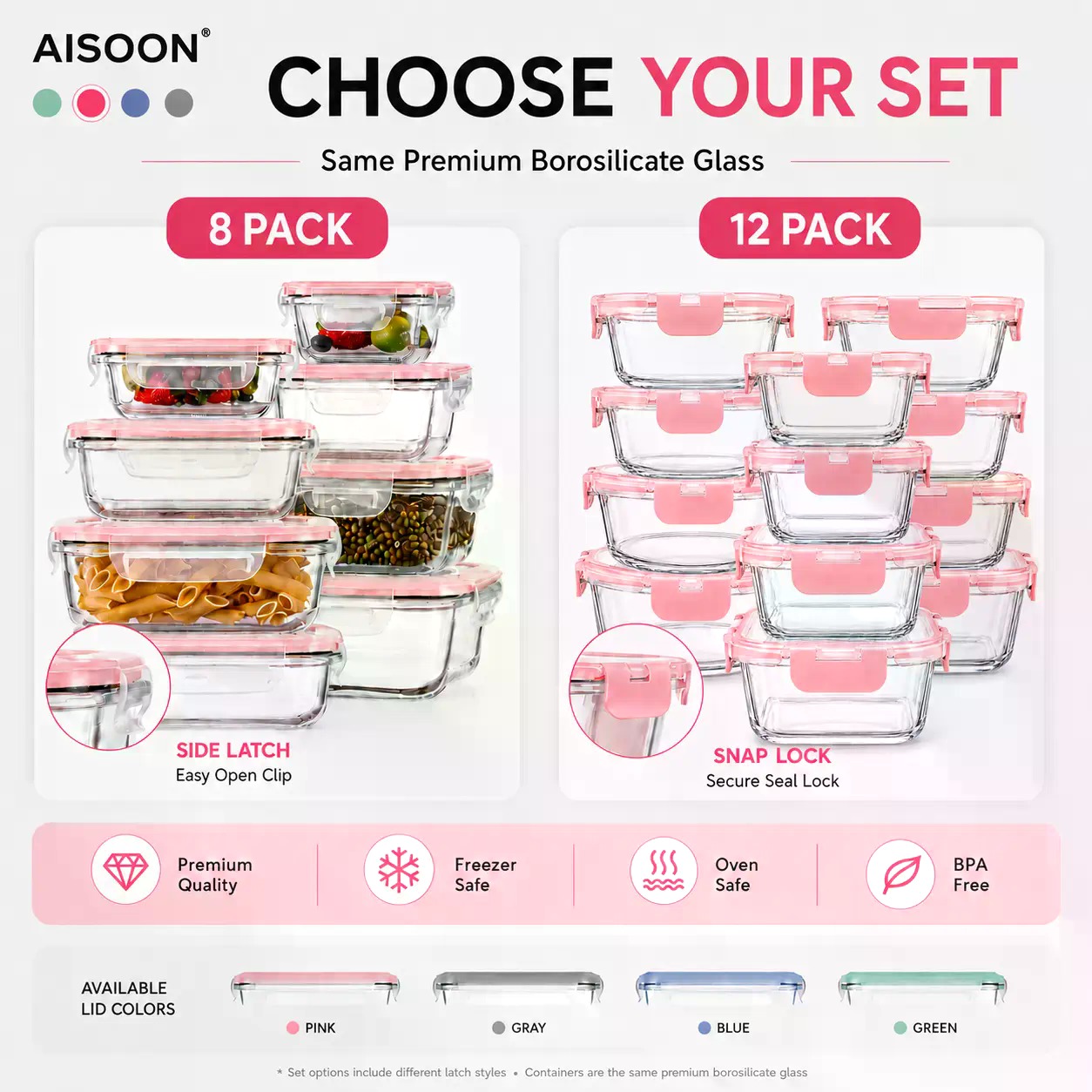 AISOON 12/8 Pack Stackable Bor - đánh giá và giá Food Storage Organization Ideas