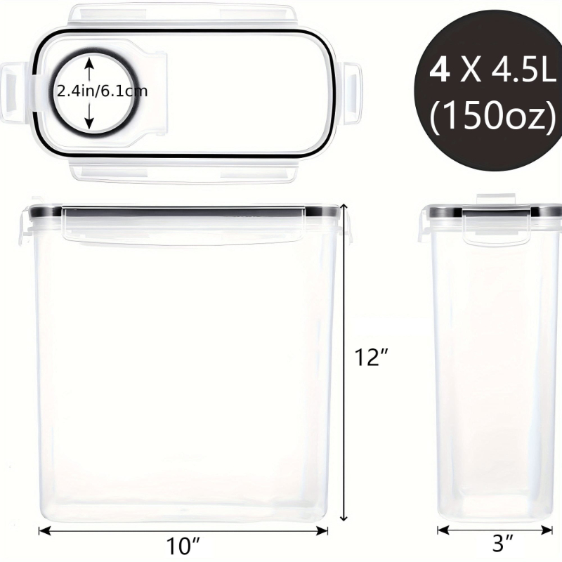 4 Pack Airtight Cereal Dry Foo - đánh giá và giá Food Storage In Pantry