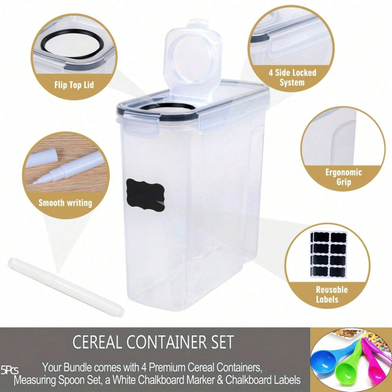 4 Pack Airtight Cereal Dry Foo - đánh giá và giá Food Storage In Pantry