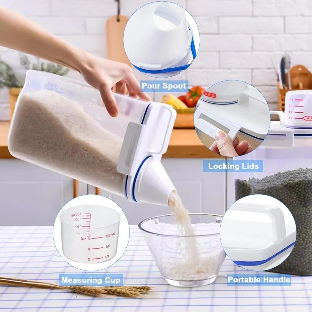 Rice Dry Food Storage Containe - đánh giá và giá Food Storage Jars Plastic