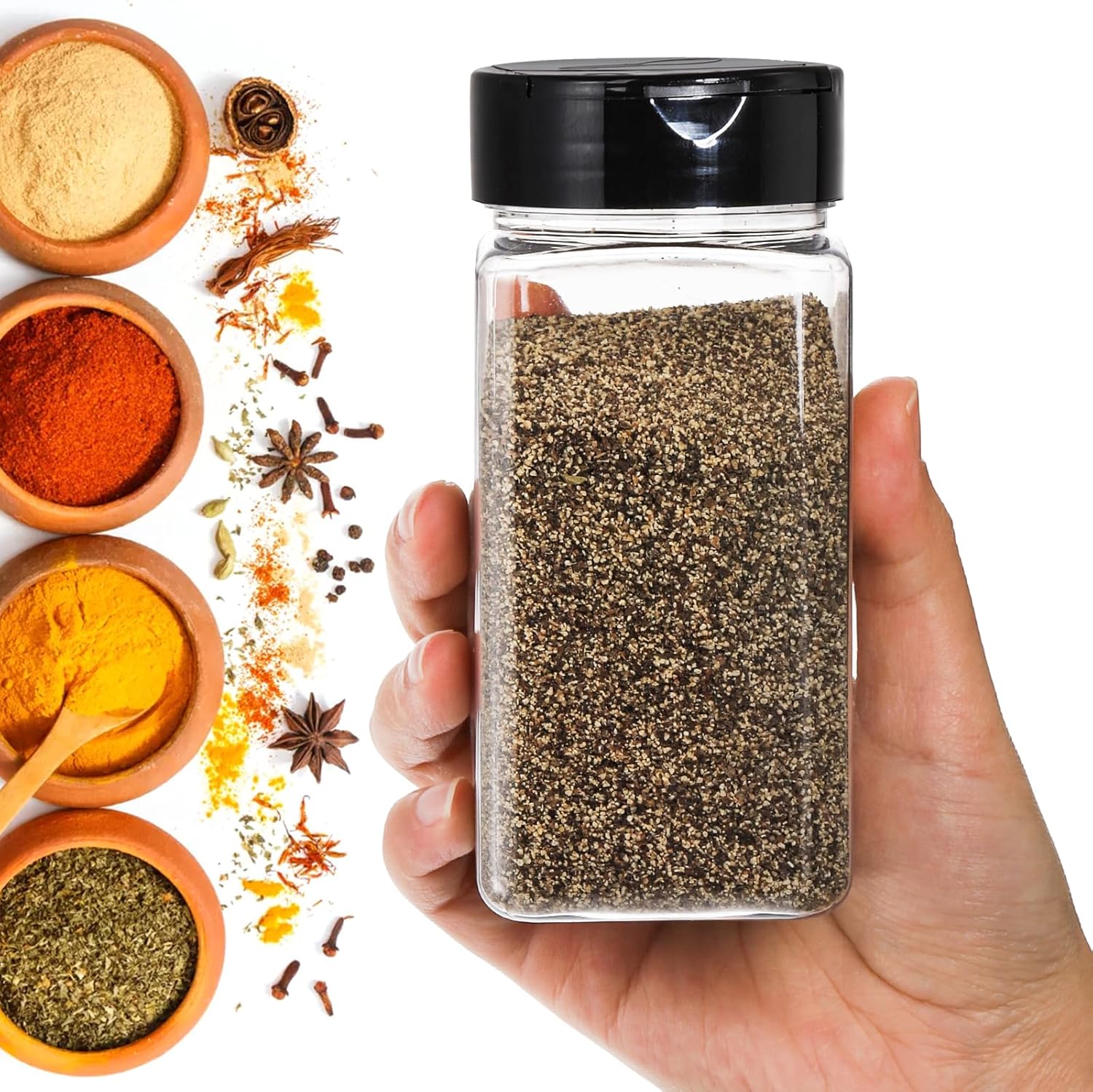 Square Large Plastic Spice Jar - đánh giá và giá Food Storage Jars Plastic