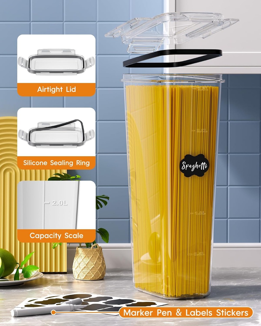24 PCS Airtight Food Storage C - đánh giá và giá Food Storage Plastic